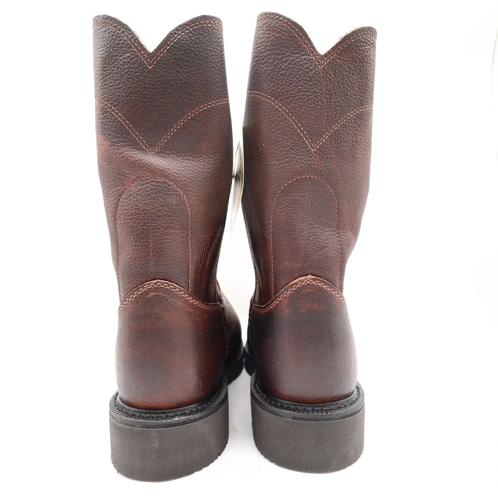 Justin Modern Steel Toe Work Boots Mens 7.5 EEE Brown Leather New In Box 4765